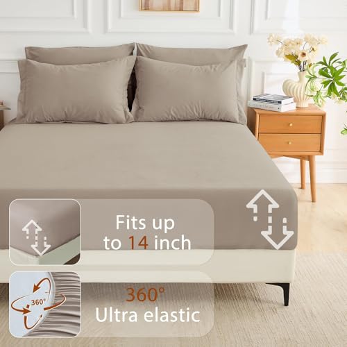 MUXHOMO 7 Pieces Queen Comforter Set, Soft Bed in a Bag Queen Size, All Season Bedding Set with Comforter, Flat Sheet, Fitted Sheet, Pillowcases & Shams, Linen MUXHOMO