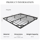 SHA CERLIN Floating Bed Frame King Size with Smart LED Lights and Charging Station, Heavy Duty Metal Platform Bed with Modern Design,No Box Spring Needed, Easy Assembly, Matte Black SHA CERLIN