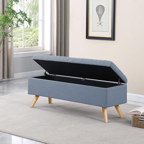 HomePop Modern Storage Bench, Blue Large HomePop