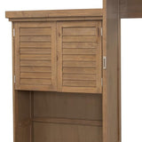 Merax Queen Size Murphy Bed with Multiple Storage Shelves,Wall Bed with Louvered Style Decoration,Wood Merax