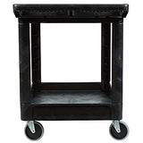 Rubbermaid Commercial Products 2-Shelf Utility/Service Cart, Medium, Lipped Shelves, Storage Handle, 500 lbs. Capacity, for Rubbermaid Commercial Products