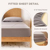 LUTBM King Sheet Set 100% Cotton Bed Sheets Gauze 4 Pcs Grey King Muslin Sheets Set 16" Deep Pocket Sheet & Pillowcase Sets Breathable Boho Soft Bedding Sets for All Season LUTBM