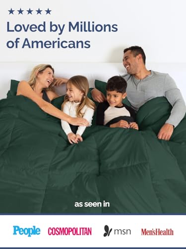 Cal King Size, Emerald/Light Sage Green Alternative Down Comforter - Warm, Lightweight & Breathable Hotel Quality Bedding Set for Men, Women, Kids and Teens - All Season Cooling Duvet Insert Comforter CGK Unlimited