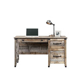 Sauder Carson Forge Pedestal Desk, L: 53.19" x W: 22.64" x H: 29.80", Soft White Finish Sauder