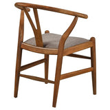 Coaster Home Furnishings Dinah Danish Y-Shaped Back Wishbone Dining Side Chair Walnut and Brown (Set of 2) Coaster Home Furnishings
