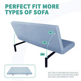 YEMYHOM Futon Cover Latest Jacquard Design High Stretch Armless Sofa Bed Slipcover Anti-Slip Furniture Protector with Elastic Bottom (Futon, Light Blue) YEMYHOM
