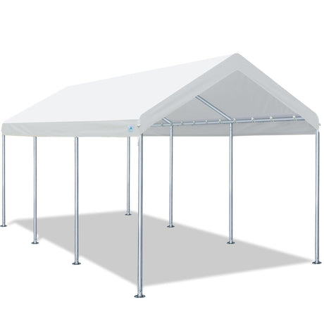 ADVANCE OUTDOOR 10x20 ft Heavy Duty Carport Potable Car Canopy Garage Party Tent Boat Shelter, Adjustable Height from 9.5 ft to 11 ft, White ADVANCE OUTDOOR