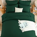 Litanika Full Size Comforter Sets Dark Emerald Green - 7 Pieces Bed in a Bag Full Bedding Comforter Sets, Solid Lightweight Bed Set with Comforter, Sheets, Pillowcases & Shams