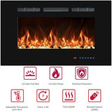 30" Electric Fireplaces Inserts, Recessed & Wall-Mounted Fireplace Heater with Thermostat, Multicolor Flames,Timer, Log & Crystal, 750/1500W VINEMOUNT