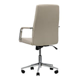 Workspace by Alera Leather Task Chair, Supports Up to 275 lb, 18.19" to 21.93" Seat Height, White Seat, White Back Alera