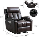 IOMOR Fabric Manual Recliner Chair for Adults, Comfy Reclining Chairs with Overstuffed Arm and Back, Single Sofa for Living Room (1, Brown) IOMOR