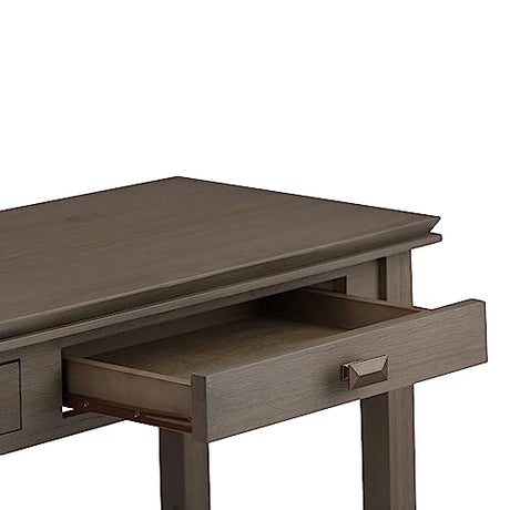 SIMPLIHOME Artisan SOLID WOOD 46 inch Wide Console Sofa Entryway Table in Farmhouse Grey with Storage, 2 Drawers, for the Living Room, Entryway and SIMPLIHOME