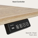 Grandder 47 Inch Electric Standing Desk with Four Drawers, Sit to Stand Up, Height Adjustable Desk with Storage Shelf for Home Office, Study, Ergonomic Adjustable Computer Desk, Oak Grandder