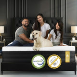 OhGeni 10 Inch King Size Mattress, Cooling Gel Memory Foam Bed Mattresses in a Box, Cool Touch Surface, Medium Feel，Ergonomic Support & Pressure Relief, CertiPUR-US Certified Foam, Designed in USA OhGeni