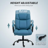 Vinsetto Big and Tall Executive Office Chair 485lbs with Wide Seat, High Back Computer Desk Chair with Tilt, Adjustable Height, Blue Vinsetto