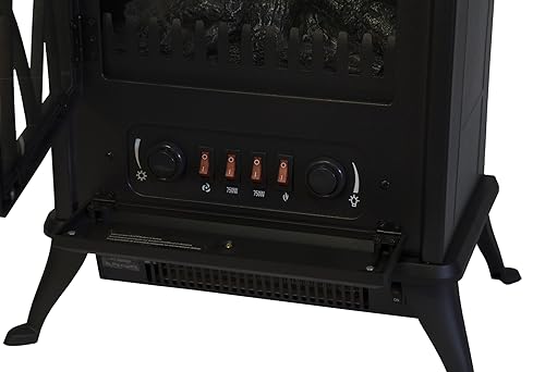 Comfort Glow ES4215 Ashton Electric Stove Black, Length: 11.5in, Width: 16.5in, Height: 23in Comfort Glow
