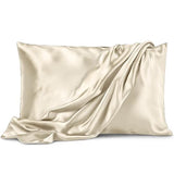 Pure Bedding Satin Pillowcase 2 Pack - King Size (20"x40", Ivory) - Silky Pillow Cases for Hair and Skin - Satin Pillow Covers with Envelope Closure - Extra Soft Premium Microfiber Pure Bedding