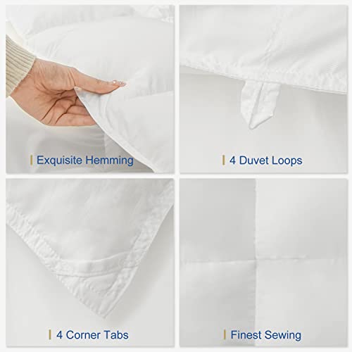MH MYLUNE HOME Down Alternative Comforter Queen Size, Winter Warm Duvet Insert Fluffy Bed Comforter Insert White Baffle Box Stitched with Corner Tabs, Queen MH MYLUNE HOME