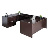 Boss Office Products Holland 71" Executive U-Shape Desk with Lateral File Storage, Mocha Boss Office Products
