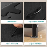 OLIXIS Dresser for Bedroom,8 Storage Fabric Drawers, Metal Frame and Wooden Top, Tall Storage Drawer Dresser for Closet with Easy Pull Handles for Living Room, Entryway, Small Space Black OLIXIS