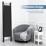 DUMOS 4 Panel Partition Room Divider, 6 Ft Tall Folding Privacy Screen, Freestanding Partition with Steel Frame, Easy Move & Storage, for Home, Office, Bedroom, Black DUMOS