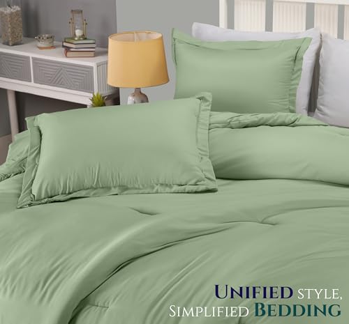 King Comforter Set 3 Piece Sage Green by Utopia Bedding, Comforters King Size, Bedding Comforters Sets, Down Alternative Soft Bed Set, 1 Comforter (90 x 102 inches) 2 Pillow Shams (20 x 36 inches) Utopia Bedding