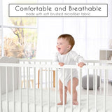 Sweet Jojo Designs 4-Piece Baby Crib Bedding Set (Boho Chic) for Boys or Girls, Infants/Nursery incl. Blanket, Fitted Sheet, Skirt, Diaper Stacker (Linen, Beige, Neutral, Modern Farmhouse, Shabby) Sweet Jojo Designs
