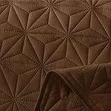 Whale Flotilla King Quilt Bedding Set, Soft Brown Bedspreads Quilts King Size for All Seasons, 3 Pieces Lightweight Geometric Star Pattern Coverlet Whale Flotilla