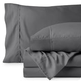 Bare Home Queen Sheet Set - 1800 Ultra-Soft Microfiber Queen Bed Sheets - Double Brushed - Deep Pockets - Easy Fit - 4 Piece Set - Bedding Sheets & Pillowcases (Queen, Grey) Bare Home