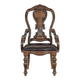 neolun Enhance Dining with Traditional Armchairs Set of 2, Dark Oak Frame, Faux Leather Upholstered Seat neolun