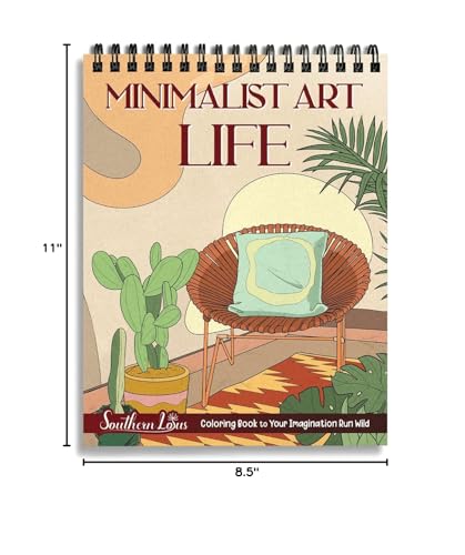 SOUTHERN LOTUS Minimalist Art Life Spiral Bound Adult Coloring Book - Explore Mindful Coloring with Abstract Patterns. Minimalism and Artistic Creativity with Unique Undefined Designs. Relaxation SOUTHERN LOTUS