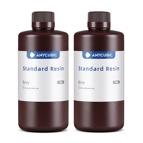 ANYCUBIC 3D Printer Resin, 405nm High Precision Fast Curing UV Photopolymer Resin for LCD 3D Printing, Grey+Grey, 2kg ANYCUBIC