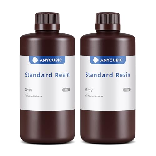 ANYCUBIC 3D Printer Resin, 405nm High Precision Fast Curing UV Photopolymer Resin for LCD 3D Printing, Grey+Grey, 2kg