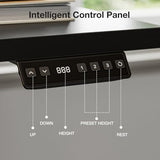 Muvai 59 Inch L Shaped Standing Desk Adjustable Height with Cable Management Tray,Gaming Electric Corner Standing Desk, Sit Stand Computer Table with Reversiable Splice Board, Black Muvai