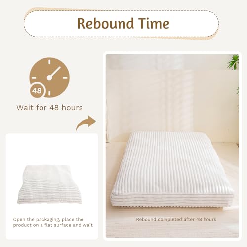 YOSHOOT 6 Inches Futon Mattress Full Size, Thick Futons Sofa Bed Couch, Floor Mattress for Adults, Shredded Foam Filling(Frame Not Included), Medium Firm YOSHOOT