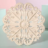 MUXSAM Retro Wood Carved Onlays Appliques, Round Solid Woodcarvings Center Decals for Closet Door Cabinet Drawer Wall Ceilling Dresser Wardrobe MUXSAM