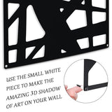 Bdor Decorative Metal Panels, Set of 4, 10.98" x 15.94", Modern Geometric Design, Black Metal Wall Art, Room Dividers, Architectural Elements for Home and Office Décor Bdor