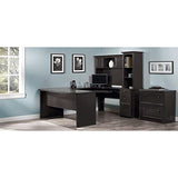 Realspace® Broadstreet 65" W U-Shaped Executive Desk, Walnut Realspace