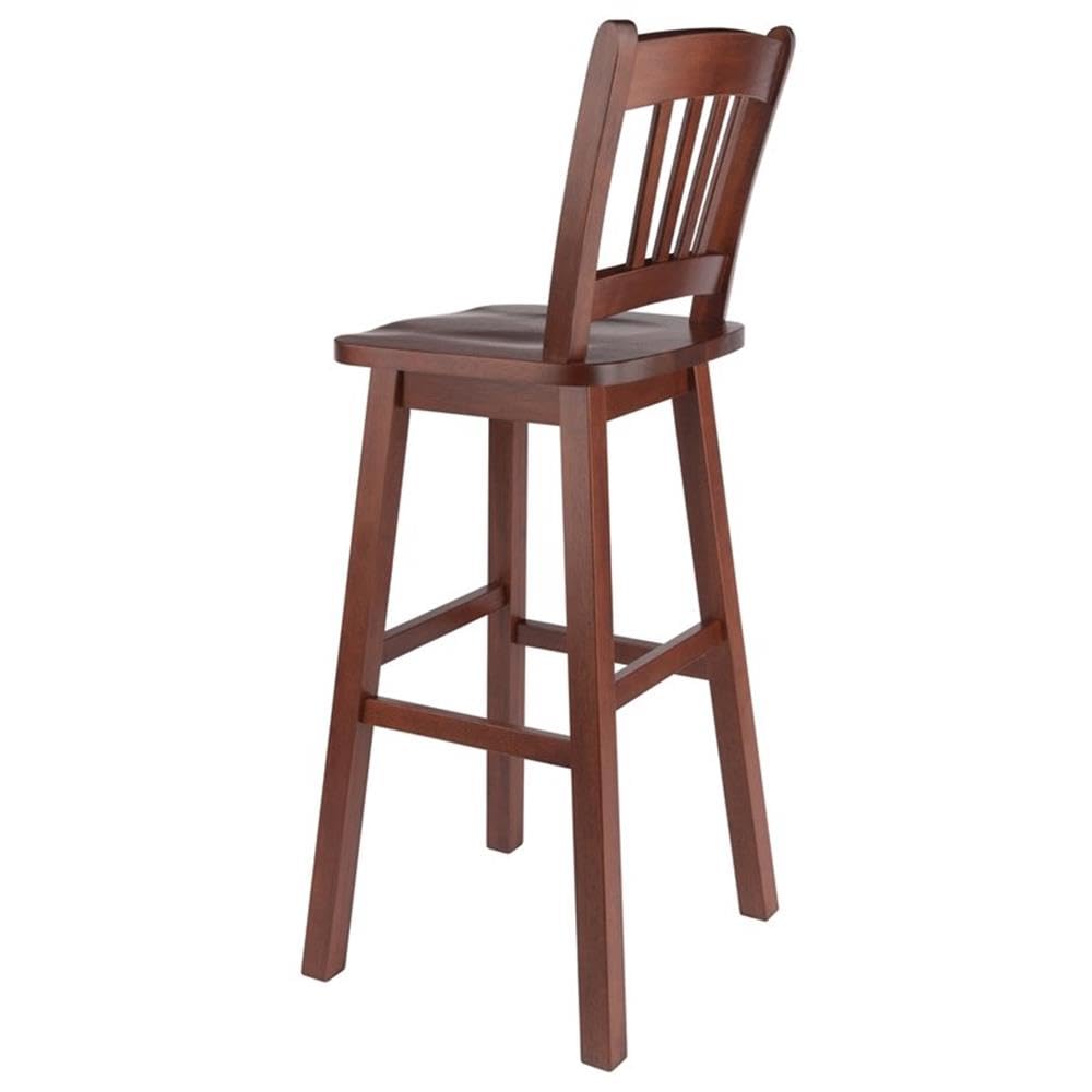 Winsome Fina Swivel Seat Bar Stool, 30In Height, Solid Wood, Walnut Finish Winsome