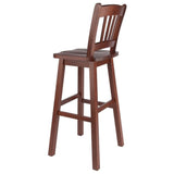Winsome Fina Swivel Seat Bar Stool, 30In Height, Solid Wood, Walnut Finish Winsome