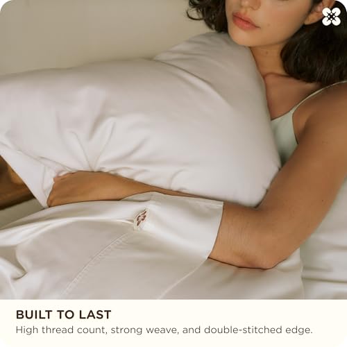 Bedsure 100% Organically Grown Bamboo Viscose Sheets - 18 Inches Deep Pocket Sheets with Elastic Corner, King Size Sheets Set, Ultra-Soft, Silky & Cooling Bedsheets, Oeko-Tex, 4 Pieces, Ivory Bedsure