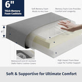 EAST OAK 4-Piece Patio Furniture Set with Thick Cushions, 2025 Coast Patio Conversation Set,4 Seats Waterproof Outdoor Patio Set with Rattan Armrests, Loveseat and Coffee Table for Backyard, Grey EAST OAK