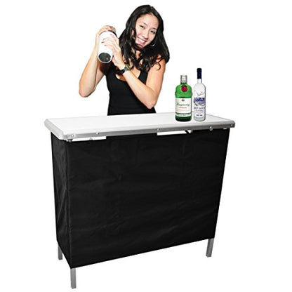 GoBar Portable High-Top Bar Table with Interchangeable Skirts - Ideal for Events and Parties - WoodArtSupply