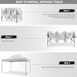 COBIZI 10x15 Pop Up Canopy with 4 Sidewall,Heavy Duty Canopy UPF 50+ All Season Wind Waterproof Commercial Outdoor Wedding Party Tents for Parties Gazebo with Carry Bag(10 x 15 ft White) COBIZI
