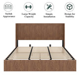 MoproBeti Lift Up Storage Bed King, Mid Century Hydraulic Lift King Storage Bed with Raised Wingback Headboard, Space Saving Storage, Heavy Duty Steel & Wood Slats,No Box Spring Needed,Natural MoproBeti