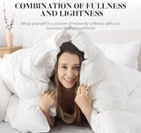 WhatsBedding Feather Down Fiber Comforter King Size,Duvet Insert King Filled with Feather and Down Fiber, All Season White Luxury Bed Comforter,Ultra Soft 100% Cotton 106"x90" WhatsBedding