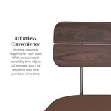 Walker Edison Modern 2-Piece Minimalist Counter Stools with Wooden Back, Set of 2, Brown Walker Edison