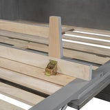 YOPTO Full Size Murphy Bed Chest,Folding Storage Wall Bed with Large Drawers,USB Ports & 2 Three-Prong Outlets,Hidden Cabinet Platform Bed W/Wood Slats Support,for Bedroom,Guest Room,Brushed Gray YOPTO