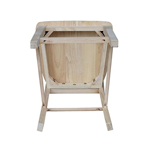 International Concepts 24-Inch Madrid Counter Stool, Unfinished - WoodArtSupply