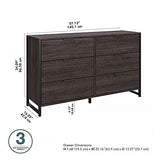 Bush Furniture Atria Bedroom 6 Drawer Dresser, Charcoal Gray Bush Business Furniture